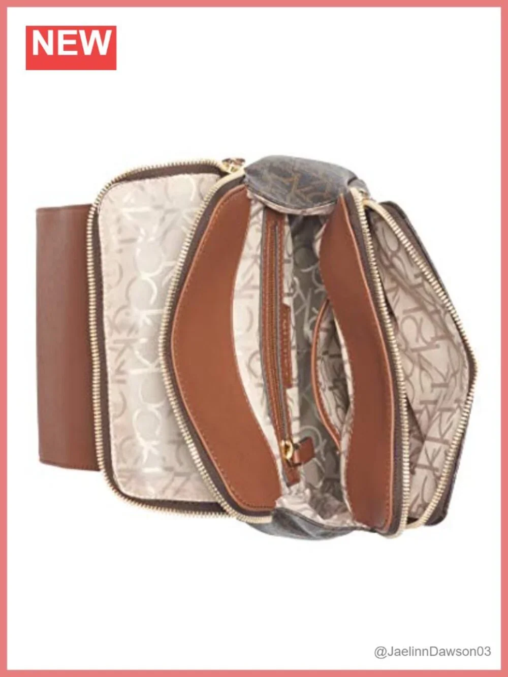 Monogram Leather Flap Backpack with Anti-Theft Pocket